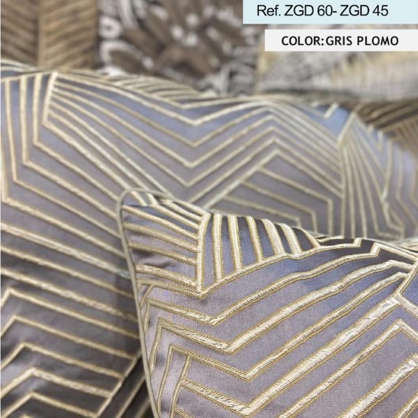 Cojin Gris y Dorado
